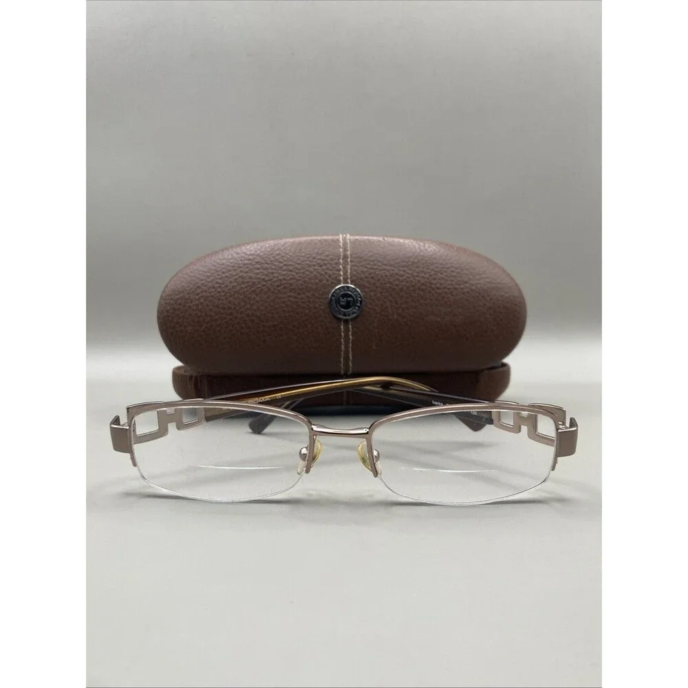 Linea Roma Ivanka C3 50 17 135 Geometric Brown Eyeglasses Frames & Case Italy